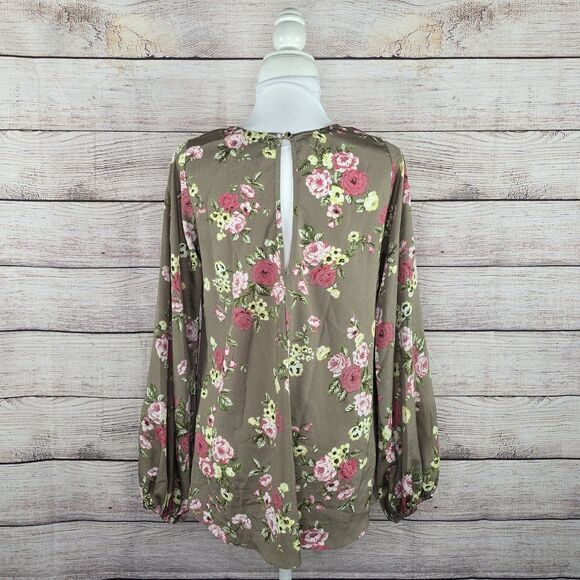 Show Me Your Mumu Chelsey St Gaudens Balloon Sleeve Chiffon Floral Blouse Medium - Picture 4 of 8